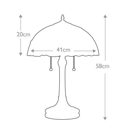 Elstead - Tiffany LARISSA laualamp 2xE27/60W/230V