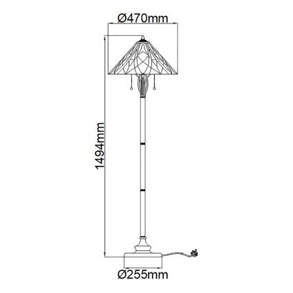 Elstead QZ-VICTORY-FL - Põrandalamp VICTORY 2xE27/60W/230V