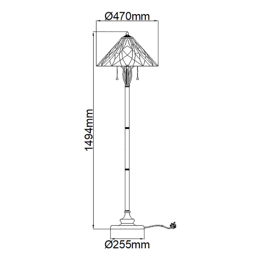 Elstead QZ-VICTORY-FL - Põrandalamp VICTORY 2xE27/60W/230V
