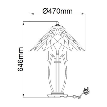 Elstead QZ-VICTORY-TL - Laualamp VICTORY 2xE27/60W/230V