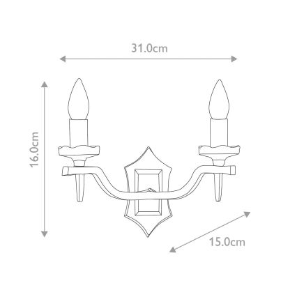 Elstead - Seinavalgusti RECTORY 2xE14/60W/230V