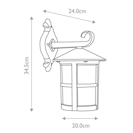 Elstead - Väli seinavalgusti HEREFORD 1xE27/100W/230V IP43