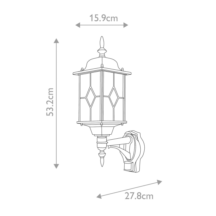 Elstead WX1-PIR - Väli seinavalgusti anduriga WEXFORD 1xE27/100W/230V IP44