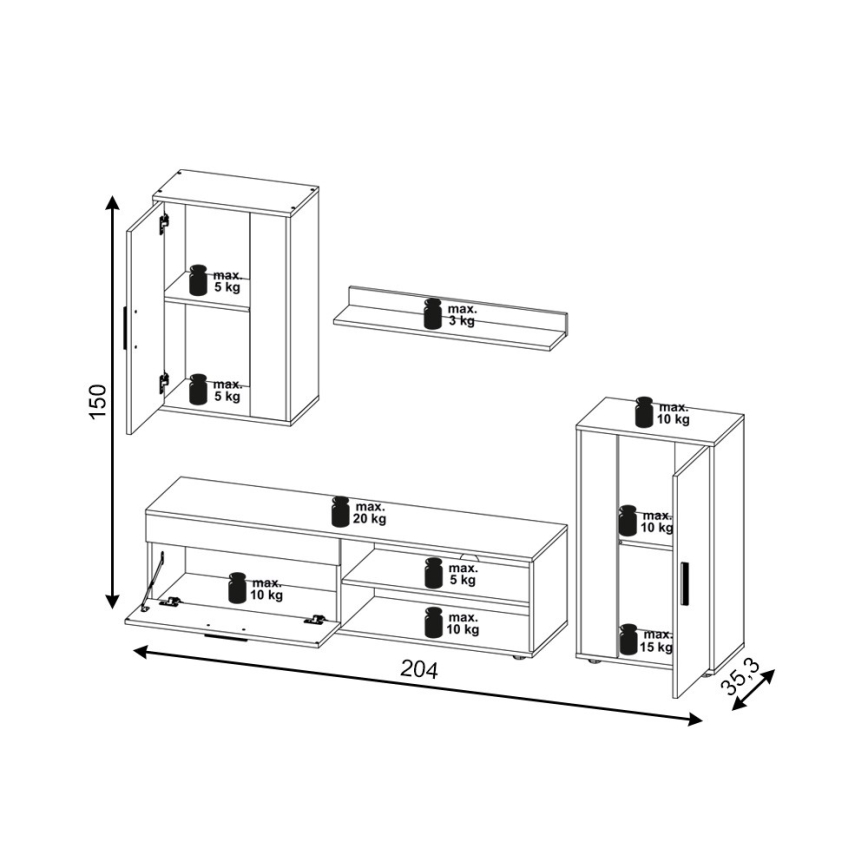 Elutoa seinakomplekt BRICK pruun/must