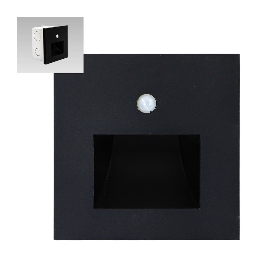 Emithor 70418 - LED Trepivalgusti anduriga SUNNY LED/1W/230V 4000K must