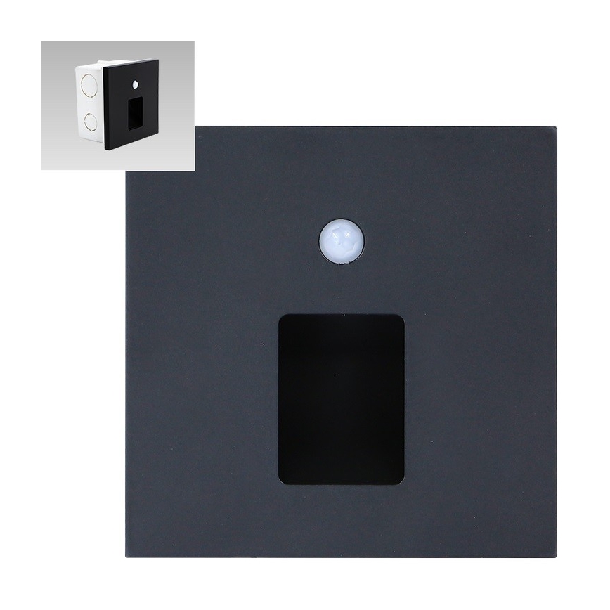 Emithor 70424 - LED Trepivalgusti anduriga VIX LED/1W/230V 4000K must