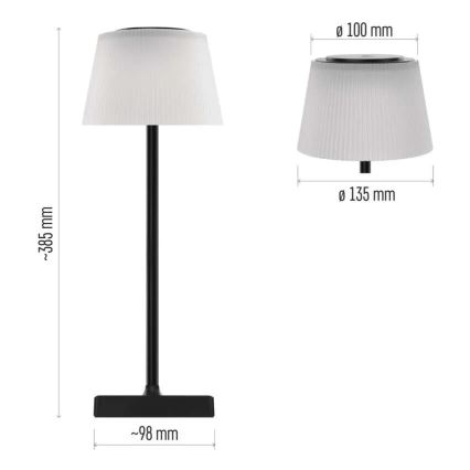 LED Hämardatav taaslaetav lamp KATIE LED/4W/10V 1800mAh IP44 CRI 90 must