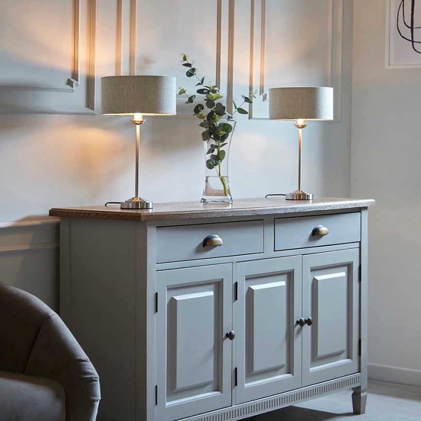 Endon 100646 - Laualamp HIGHCLERE 1xE14/7W/230V beež/mattkroom läbimõõt 25 cm
