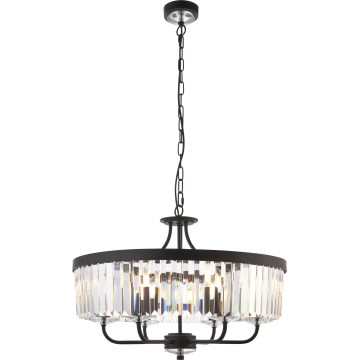 Endon 100711 - Kroonlühter ketiga CHESTERFIELD 6xE14/6W/230V läbimõõt 55 cm must