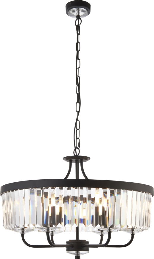 Endon 100711 - Kroonlühter ketiga CHESTERFIELD 6xE14/6W/230V läbimõõt 55 cm must