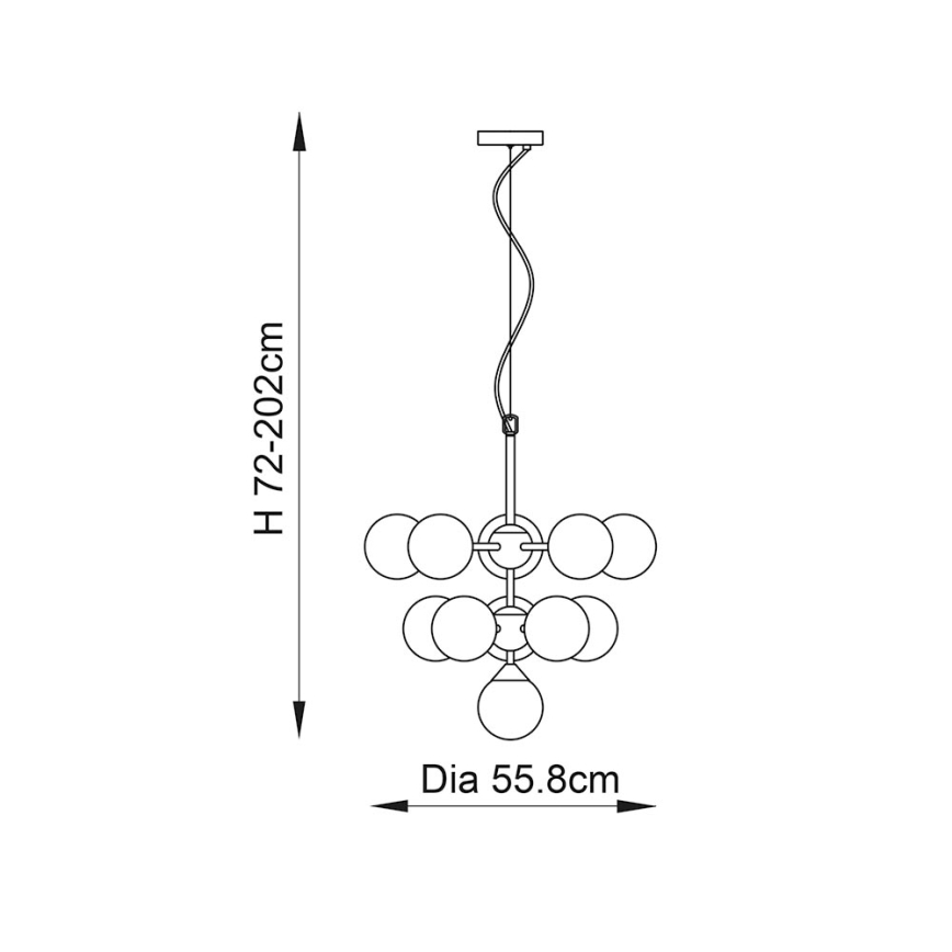 Endon 101147 - OSCAR rippvalgusti kaablil 11xG9/18W/230V must/suitsune