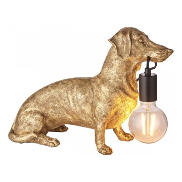 Endon 101187 - Laualamp DACHSHUND 1xE27/10W/230V kuldne