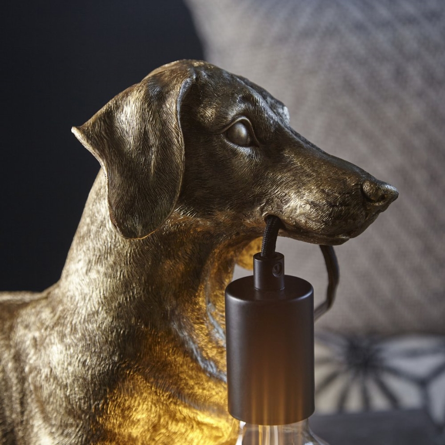 Endon 101187 - Laualamp DACHSHUND 1xE27/10W/230V kuldne