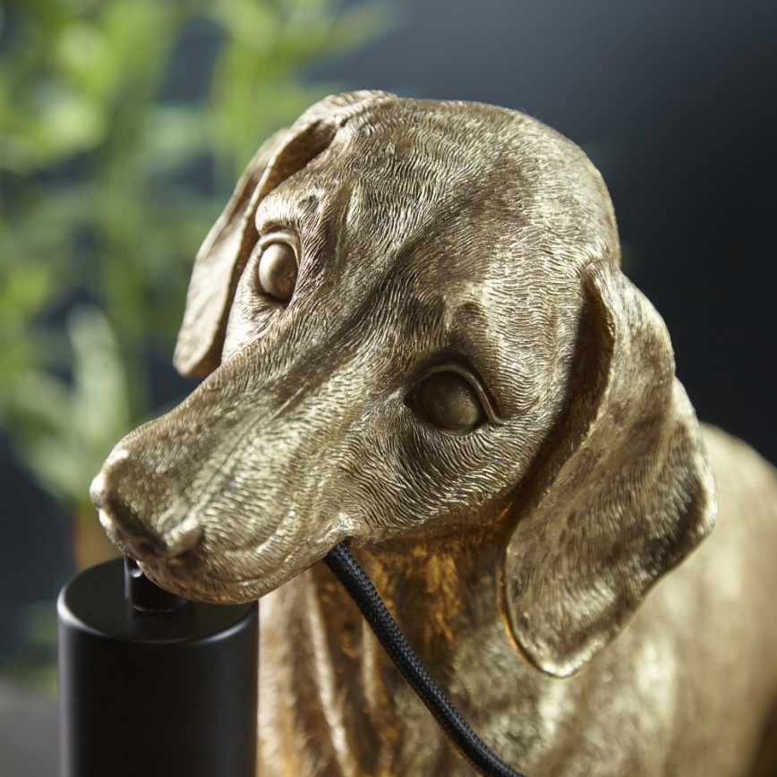 Endon 101187 - Laualamp DACHSHUND 1xE27/10W/230V kuldne