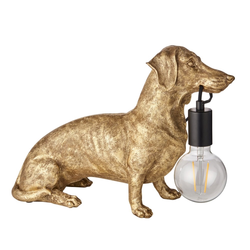 Endon 101187 - Laualamp DACHSHUND 1xE27/10W/230V kuldne