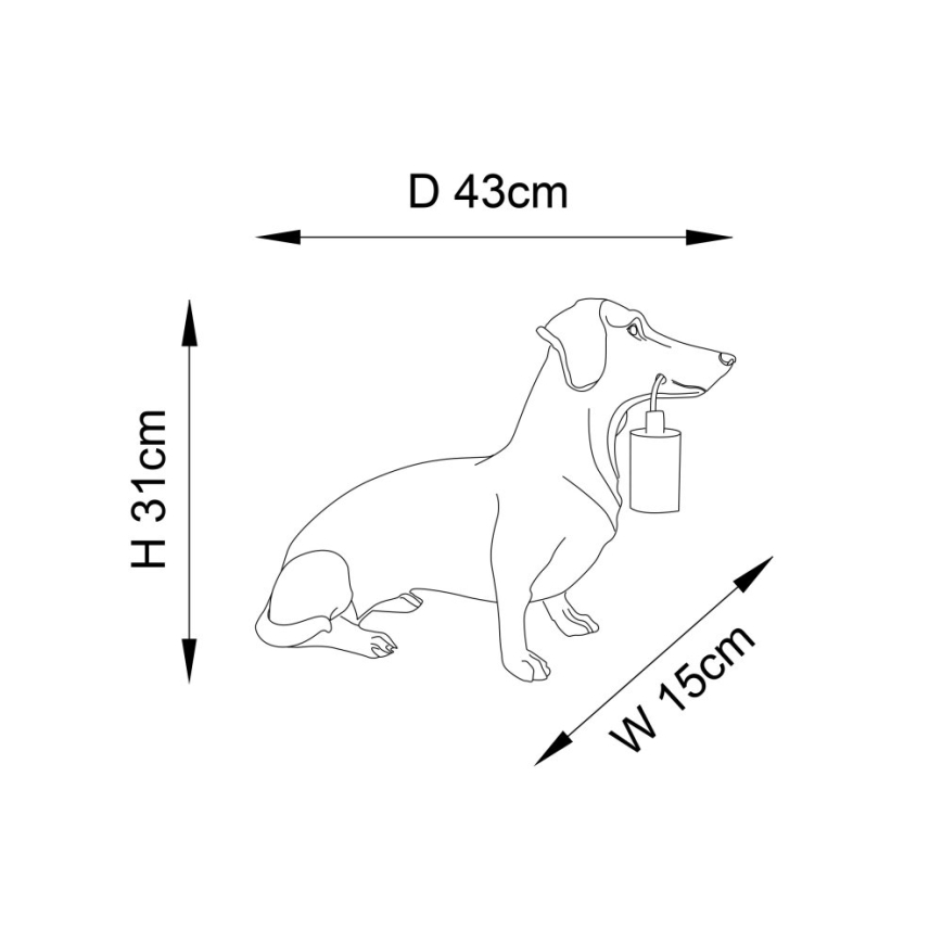 Endon 101188 - Laualamp DACHSHUND 1xE27/10W/230V must