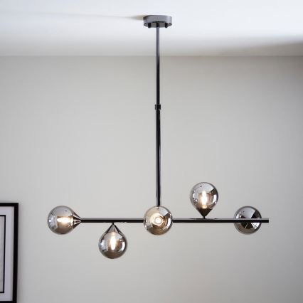 Endon 101348 - Varrega lühter OTIS 5xG9/3W/230V mustkroom/suitsumust