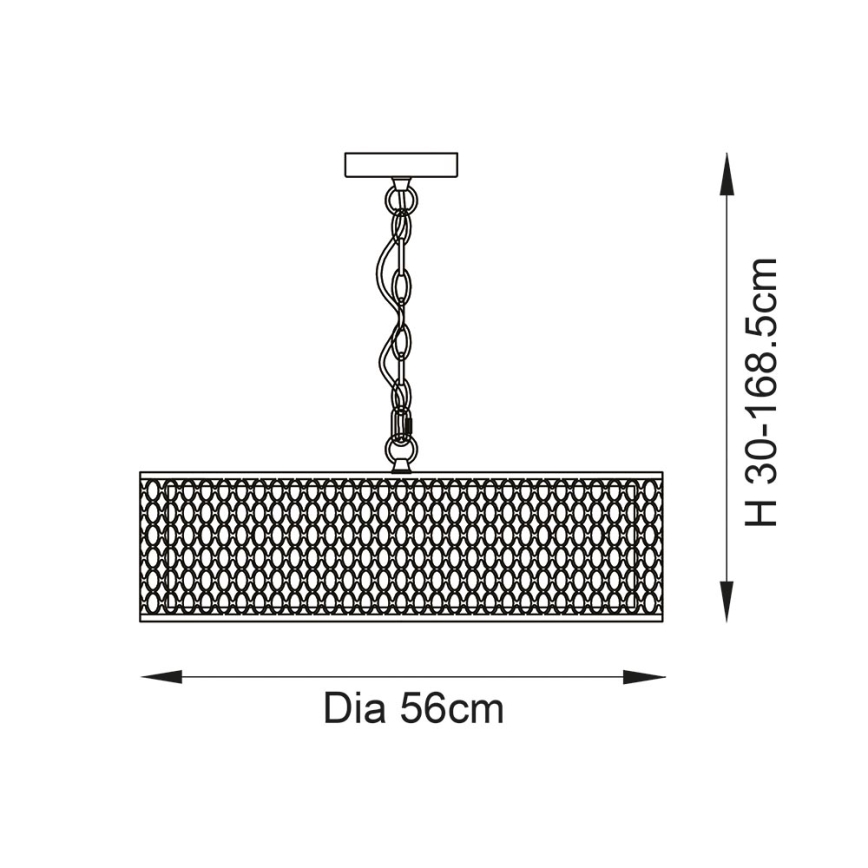 Endon 101569 - Ketiga ripplühter CORDERO 3xE27/10W/230V, kuldne