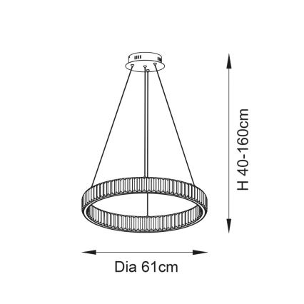 Endon 102255 - hämardatav LED-ripplamp riputuskaabliga LAGUNA LED/36W/230V läikiv kroom
