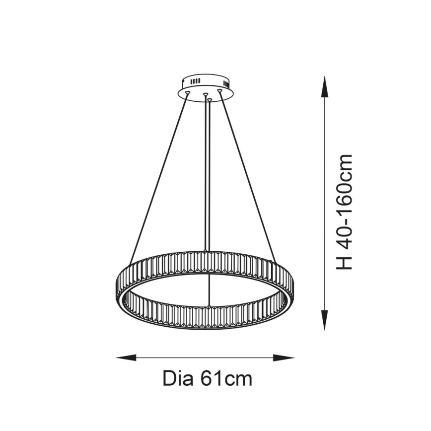 Endon 102255 - hämardatav LED-ripplamp riputuskaabliga LAGUNA LED/36W/230V läikiv kroom