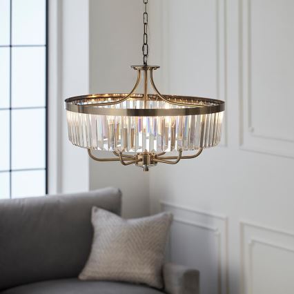 Endon 102505 - ketiga lühter 6xE14/6W/230V, läbimõõt 55 cm, messing