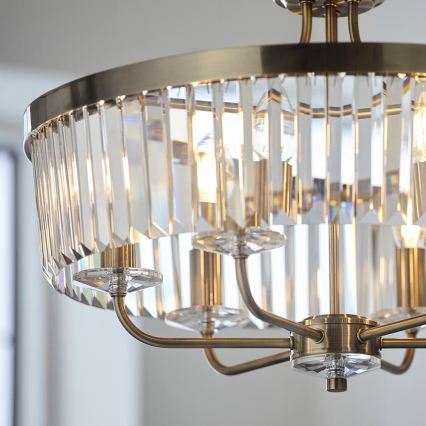 Endon 102505 - ketiga lühter 6xE14/6W/230V, läbimõõt 55 cm, messing