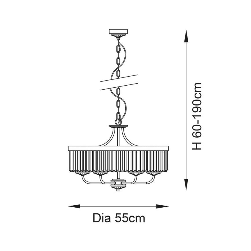 Endon 102505 - ketiga lühter 6xE14/6W/230V, läbimõõt 55 cm, messing