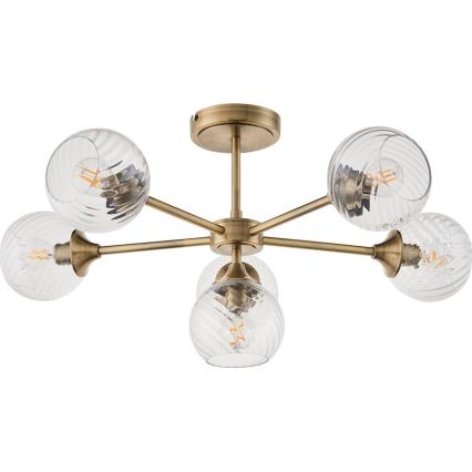 Endon 103171 - Ripplühter ALLEGRA 6xE14/7W/230V messing/läbipaistev