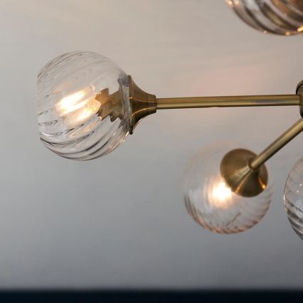 Endon 103171 - Ripplühter ALLEGRA 6xE14/7W/230V messing/läbipaistev