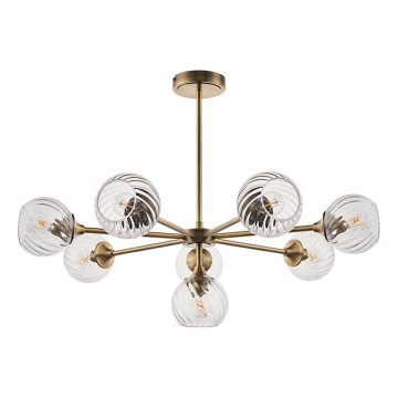 Endon 103172 - Ripplühter ALLEGRA 8xE14/7W/230V messing/läbipaistev