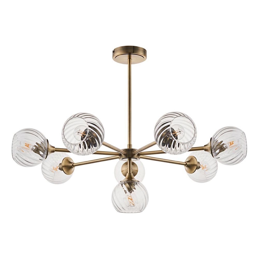 Endon 103172 - Ripplühter ALLEGRA 8xE14/7W/230V messing/läbipaistev