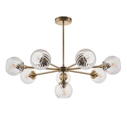 Endon 103172 - Ripplühter ALLEGRA 8xE14/7W/230V messing/läbipaistev