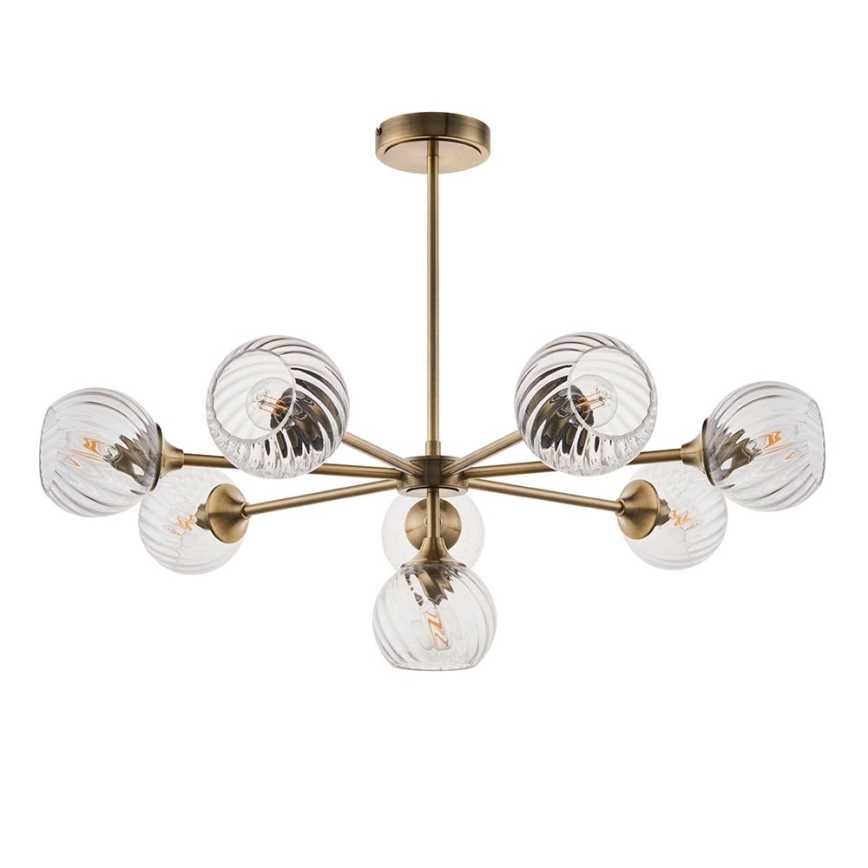 Endon 103172 - Ripplühter ALLEGRA 8xE14/7W/230V messing/läbipaistev