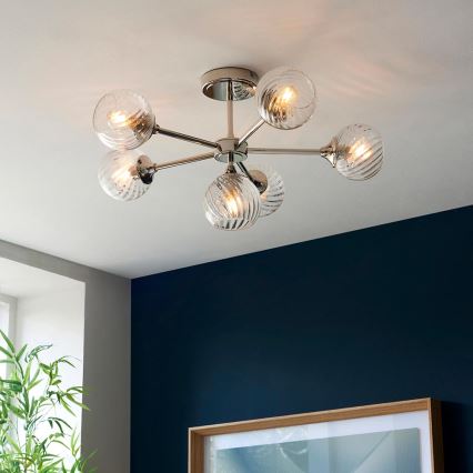 Endon 104050 - Ripplühter ALLEGRA 6xE14/7W/230V läikiv kroom/läbipaistev