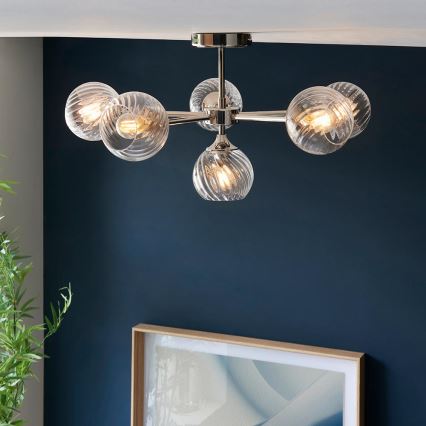 Endon 104050 - Ripplühter ALLEGRA 6xE14/7W/230V läikiv kroom/läbipaistev
