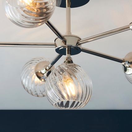Endon 104050 - Ripplühter ALLEGRA 6xE14/7W/230V läikiv kroom/läbipaistev