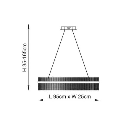 Endon 104082 - LED-hämardatav lühter kaablil ADRIEL LED/47W/230V 3000K kuldne/selge