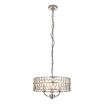 Endon 104466 - Lühter CLIFTON 3xE14/6W/230V läikiv kroom/läbipaistev d. 38,5 cm