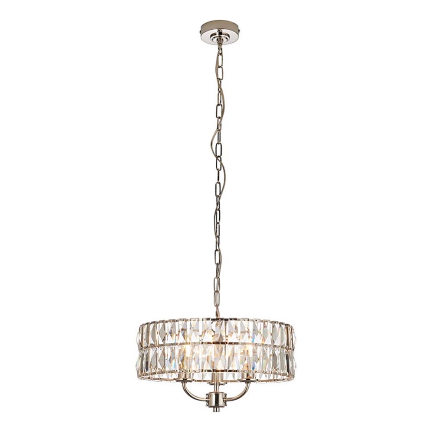 Endon 104466 - Lühter CLIFTON 3xE14/6W/230V läikiv kroom/läbipaistev d. 38,5 cm