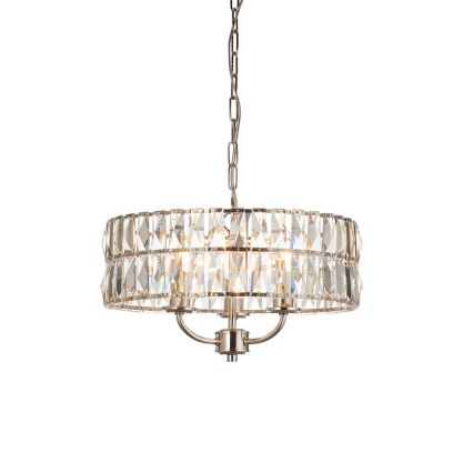 Endon 104466 - Lühter CLIFTON 3xE14/6W/230V läikiv kroom/läbipaistev d. 38,5 cm