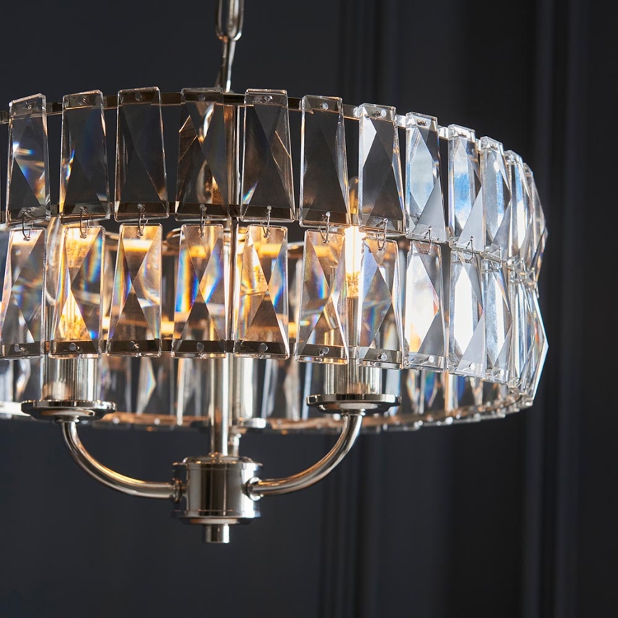 Endon 104466 - Lühter CLIFTON 3xE14/6W/230V läikiv kroom/läbipaistev d. 38,5 cm