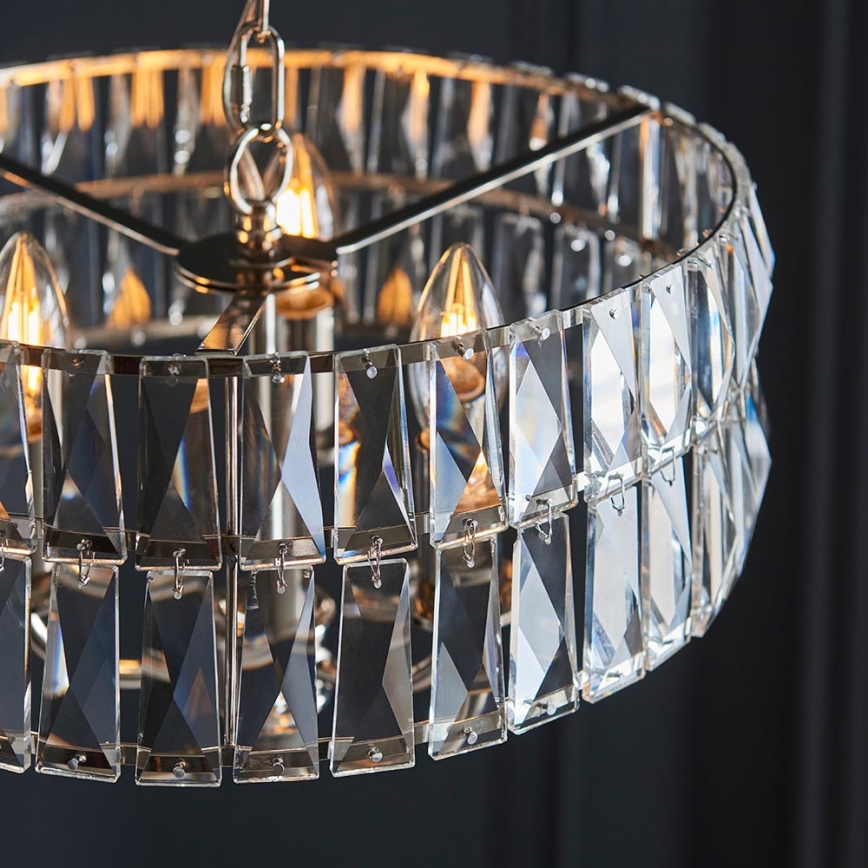 Endon 104466 - Lühter CLIFTON 3xE14/6W/230V läikiv kroom/läbipaistev d. 38,5 cm