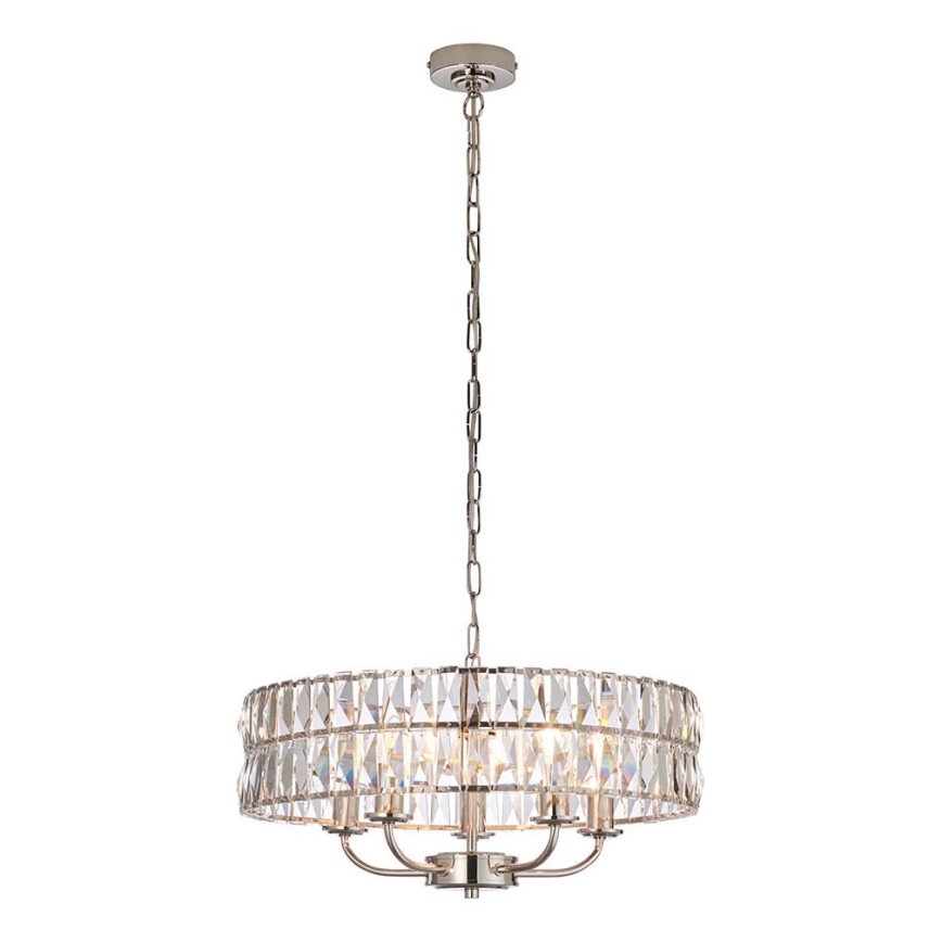 Endon 104467 - Lühter CLIFTON 5xE14/6W/230V läikiv kroom/läbipaistev d. 50,5 cm