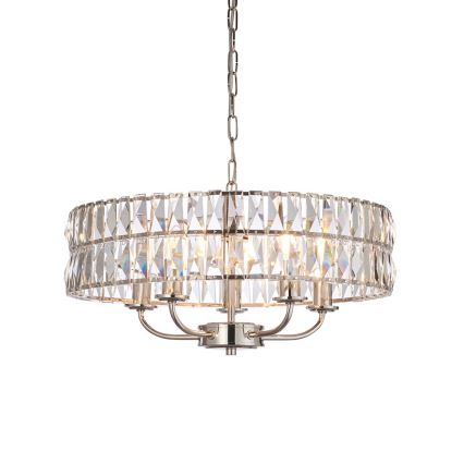 Endon 104467 - Lühter CLIFTON 5xE14/6W/230V läikiv kroom/läbipaistev d. 50,5 cm