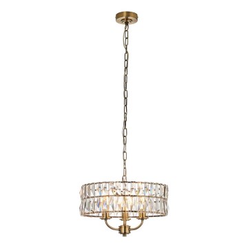 Endon 106243 - Ketiga lühter CLIFTON 3xE14/6W/230V läbimõõt 38,5 cm messing/läbipaistev