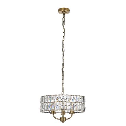Endon 106243 - Ketiga lühter CLIFTON 3xE14/6W/230V läbimõõt 38,5 cm messing/läbipaistev