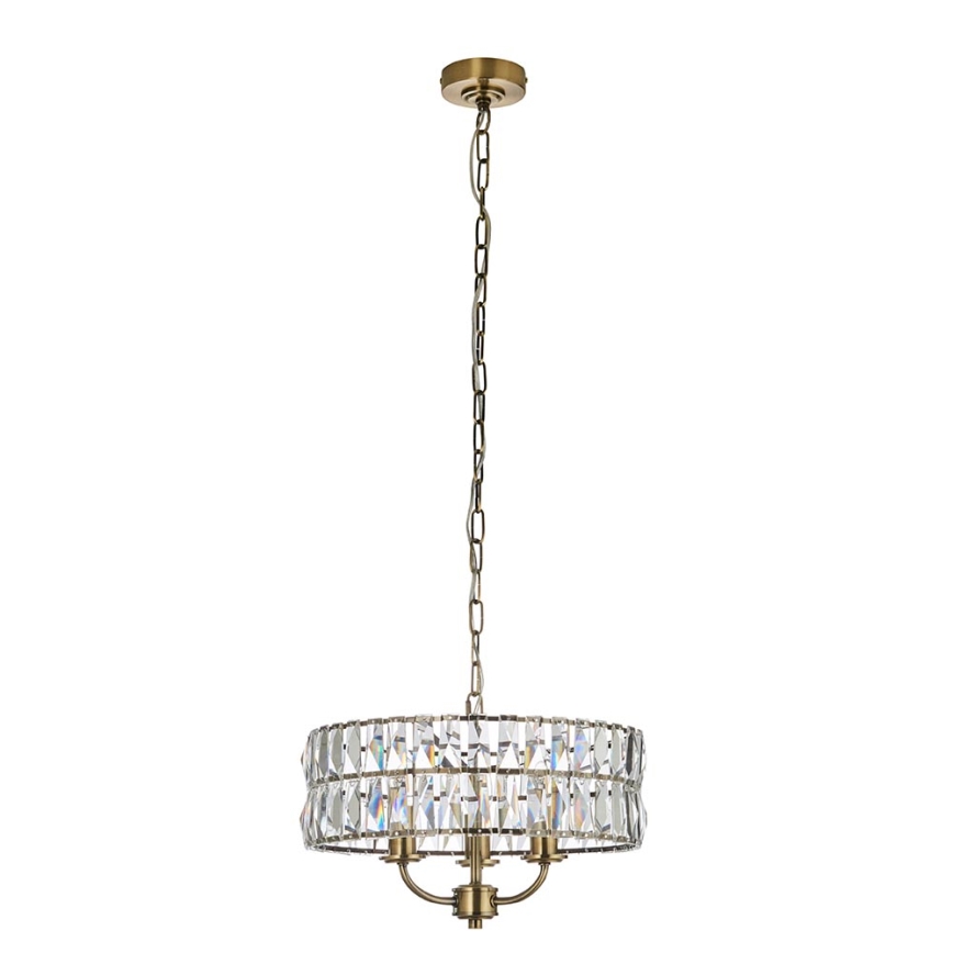 Endon 106243 - Ketiga lühter CLIFTON 3xE14/6W/230V läbimõõt 38,5 cm messing/läbipaistev