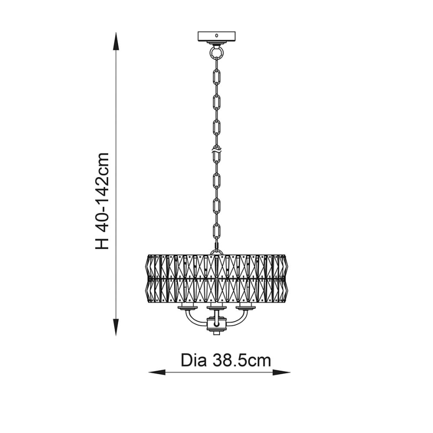 Endon 106243 - Ketiga lühter CLIFTON 3xE14/6W/230V läbimõõt 38,5 cm messing/läbipaistev