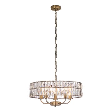 Endon 106244 - ketiga ripp-lühter CLIFTON 5xE14/6W/230V messing/läbipaistev