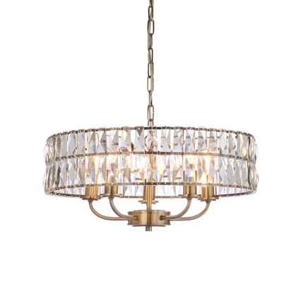 Endon 106244 - ketiga ripp-lühter CLIFTON 5xE14/6W/230V messing/läbipaistev